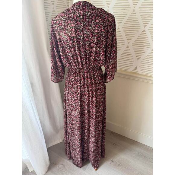 Entro Women’s Small Burgundy Floral Maxi Dress - Picture 7 of 9